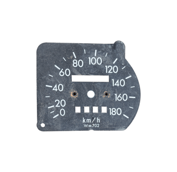 Vintage speedometer dial isolated on transparent background. File png