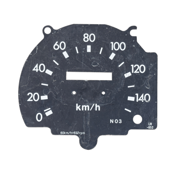 Vintage speedometer dial isolated on transparent background. File png