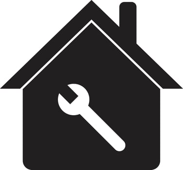 Home maintenance service icon . Home repair icon . House restoration icon vector