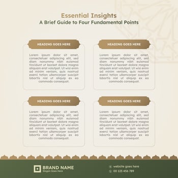 Islamic Infographic Design Template with Arabic Design Elements and 4 Data Points Options vector