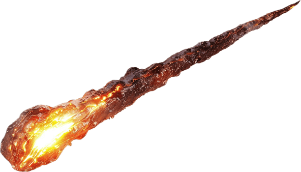 Fiery Meteor Streaking Through the Sky. png