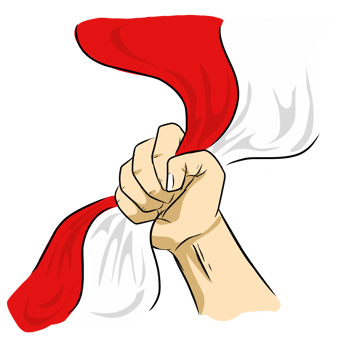 Hand holding Indonesian flag for independence day celebration png
