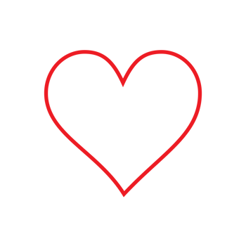 Red Heart outline transparent background png