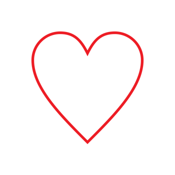 Red Heart outline transparent background png