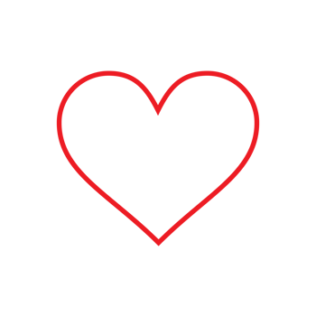 Red Heart outline transparent background png