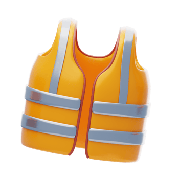 Safety Vest 3D Icon. Orange construction worker vest 3D Icon png
