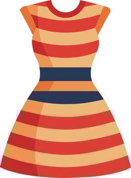 woman striped dress illustration vector