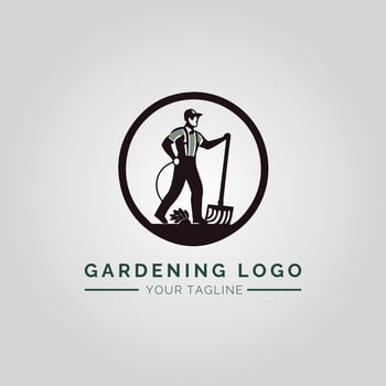 Garden And Plant Minimalist Logo Concept vector
