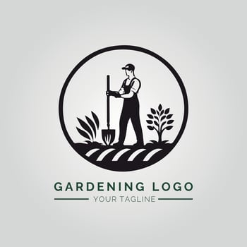 Garden And Plant Minimalist Logo Concept vector
