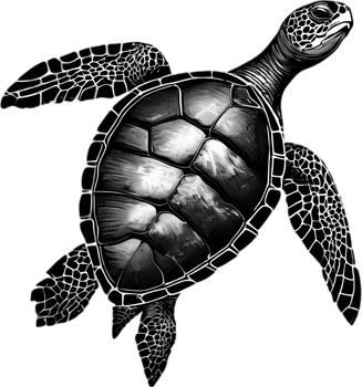 Majestic sea turtle glides in water. AI-Generated. png