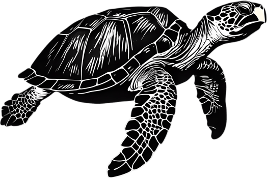 Majestic sea turtle glides in water. AI-Generated. png