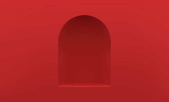 Archway wall window 3d podium platform gallery display product presentation showcase vector