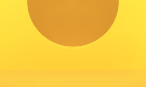 Yellow 3d showcase semicircle hole geometric studio background for product performance vector