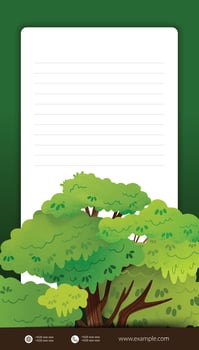 Social Media post idea with landscape scenery illustration cell shaded style vector