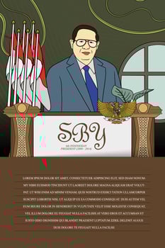 Indonesian President handdrawn illustration vector