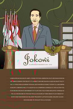 Indonesian President handdrawn illustration vector