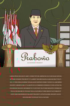 Indonesian President handdrawn illustration vector