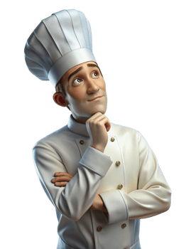 Thinking Chef 3d Character png