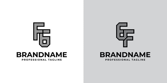 Letters FG and GF Dot Monogram Logo, Suitable for business with FG or GF initials vector