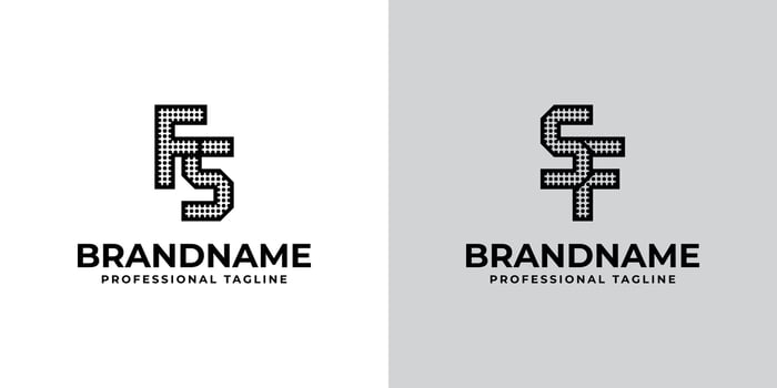 Letters FS and SF Dot Monogram Logo, Suitable for business with FS or SF initials vector