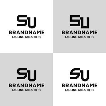 Letters SU Monogram Logo Set, suitable for any business with US or SU initials vector