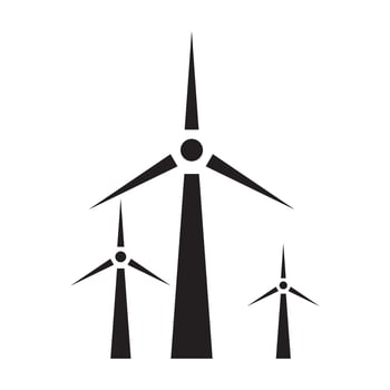 wind power Icon, Windmill icon set. Air energy concept. illustration isolated on white background vector