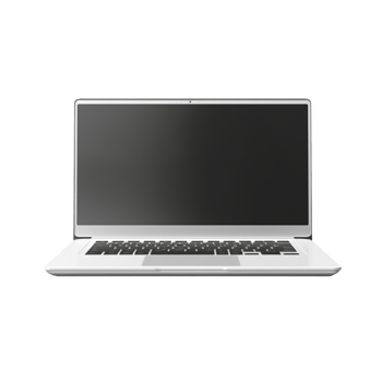 generated ai Laptop isolated on white with empty screen png