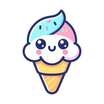 cute ice cream cartoon icon character png