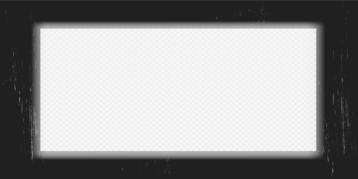 Old cinematic frame, film strip. Retro vintage tape empty template with slide. Tape border, grunge textured silhuette. photo reel on transparent background vector
