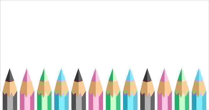 colorful pencils isolated on white background vector