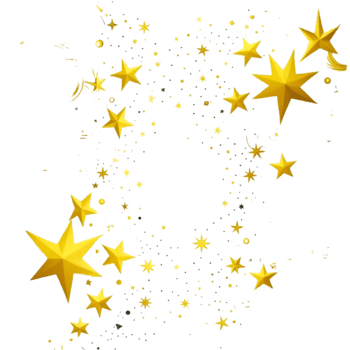 Gold stars on transparent background png