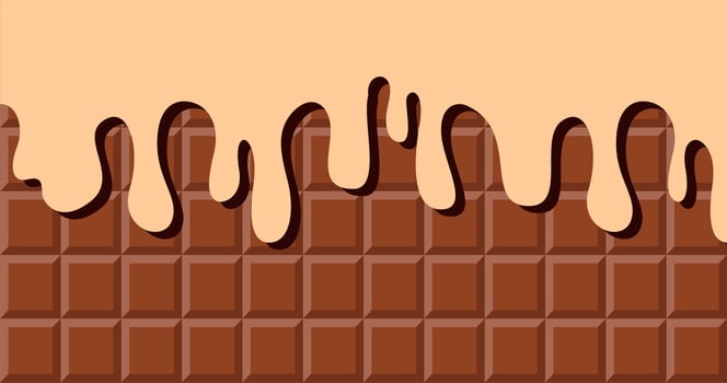 chocolate bar design with melted white chocolate liquid vector