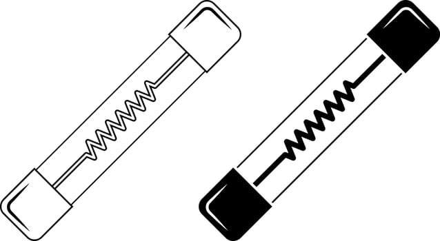outline silhouette electrical fuse icon set vector