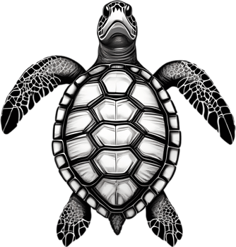 Majestic sea turtle glides in water. AI-Generated. png