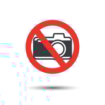 is prohibited from using cameras, prohibited from taking photos. vector