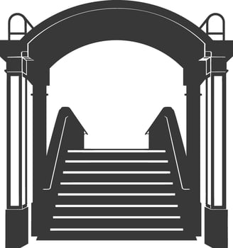 Silhouette subway entrance black color only vector