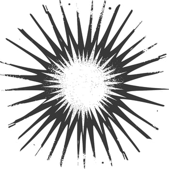 silhouette vintage sunburst black color only vector