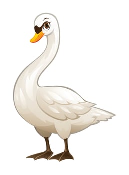 Cute swan cartoon illustration isolated on white background vector