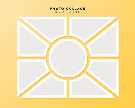 Photo Frame Collage With Flat Design Template vector