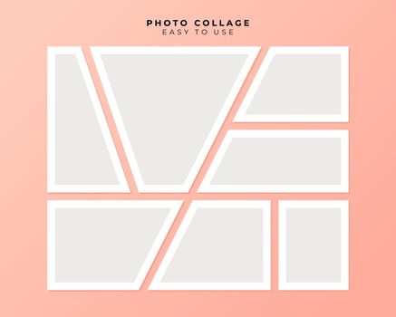 Photo Frame Collage With Flat Design Template vector