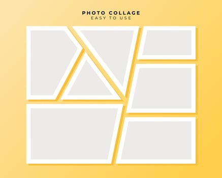 Photo Frame Collage With Flat Design Template vector