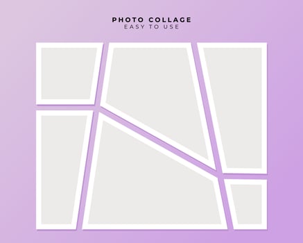 Photo Frame Collage With Flat Design Template vector