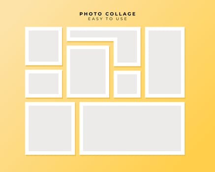 Photo Frame Collage With Flat Design Template vector