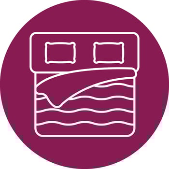 Comforter Line Circle Icon Design vector