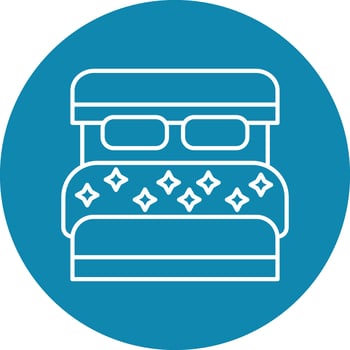 Double Bed Line Icon vector