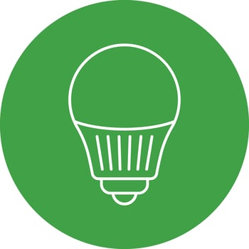 Led Lamp Line Circle Icon Design vector