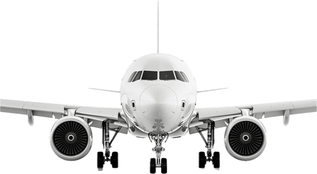 Front View of Modern Commercial Airplane. png