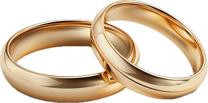 Golden Wedding Rings Interlocked. png