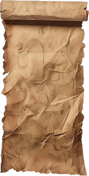 Aged Crumpled Paper with Stains and Wrinkles. png