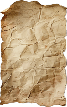 Aged Crumpled Paper with Stains and Wrinkles. png